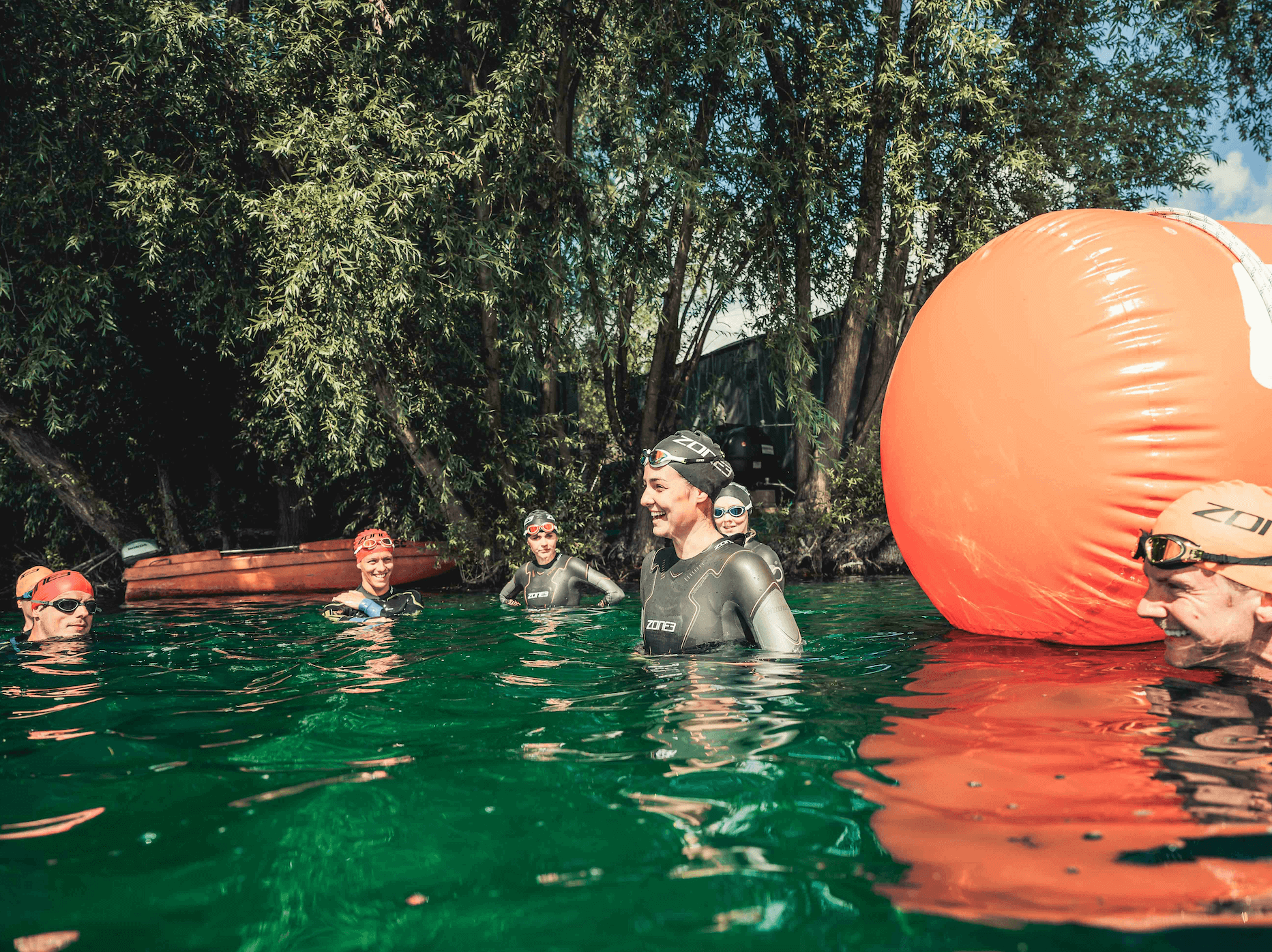 straight-line swimming group