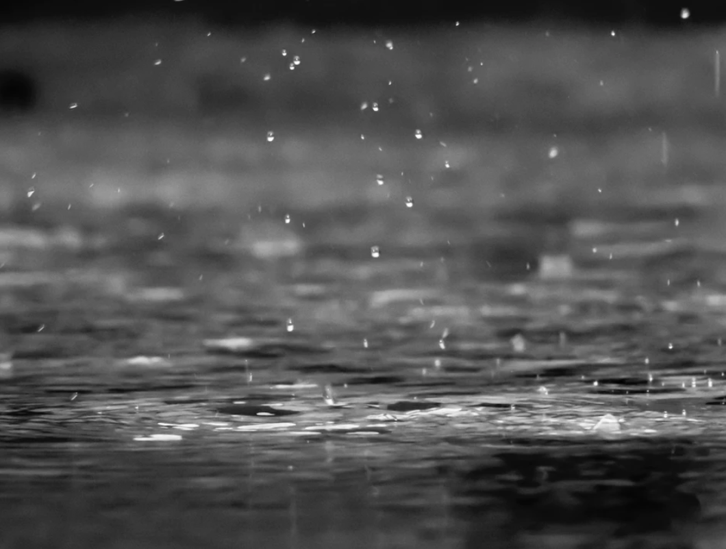 rain on water